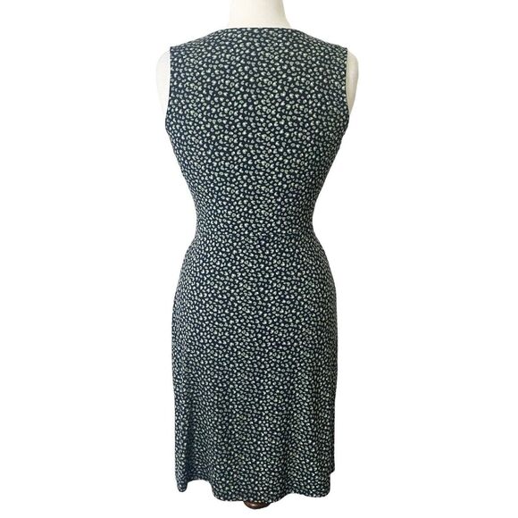 Stitch Fix Kaileigh Size Small Slinky Knit Faux Wrap Dress Sleeveless Navy Green - Picture 6 of 8